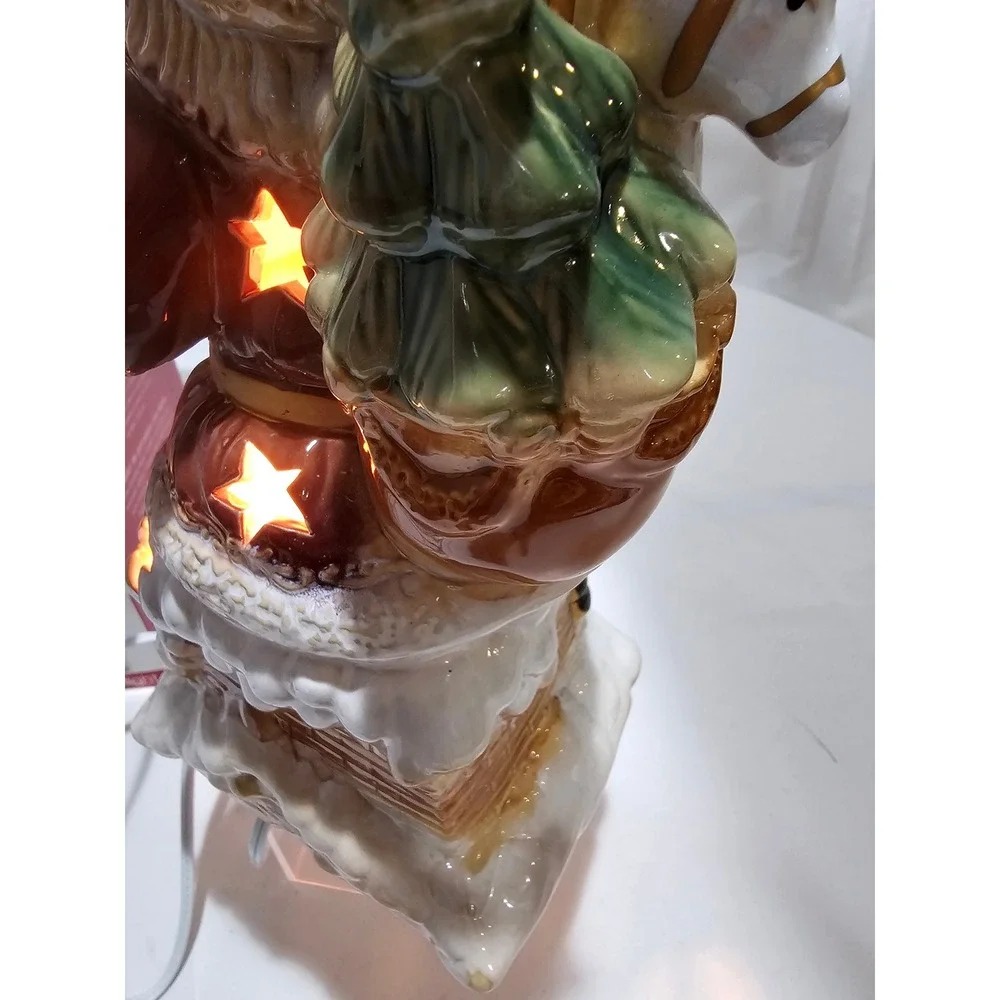 Elements Santa Claus Night Light Figurine Porcelain With Box Christmas Decor‎